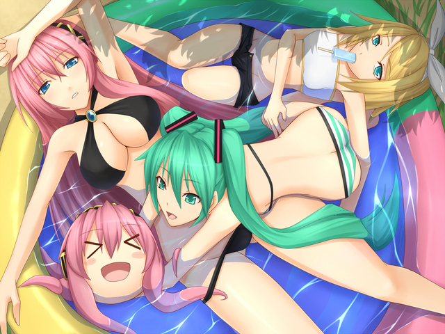 long hair hentai hentai blonde original hair photos long pink miku megurine luka bikini cream rin konachan aqua shor hatsune ice kagamine